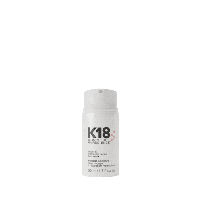 Hair repair mask 

4-minuten leave-in behandeling om haarschade te herstellen.

De K18 siliconenvrije formule dringt diep door tot in de cortex van het haar en brengt het haar in slechts 4 minuten terug naar zijn natuurlijke, jeugdige staat.