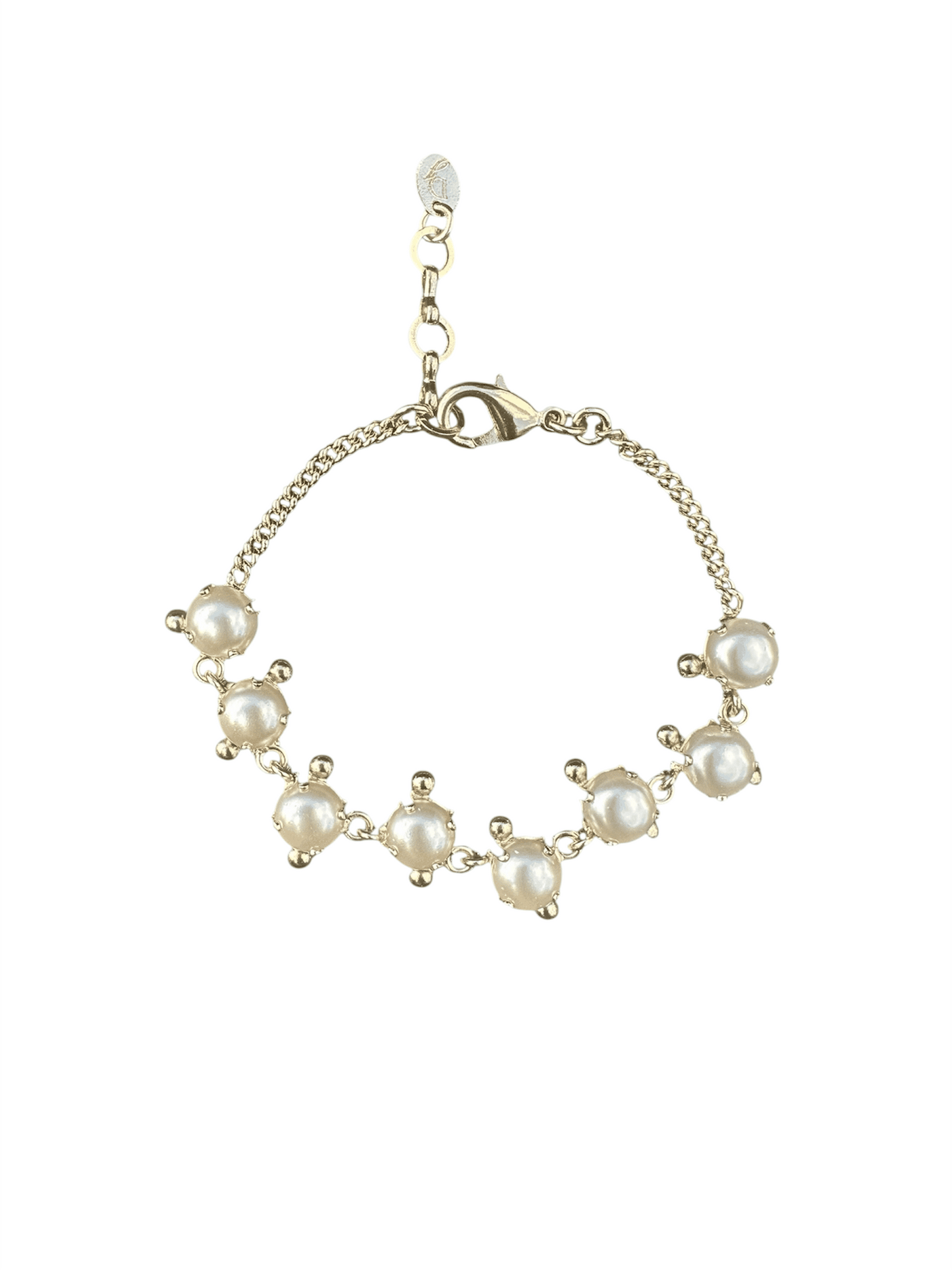 Gouden parel armband Damice Jewelry perfect voor de bruid.