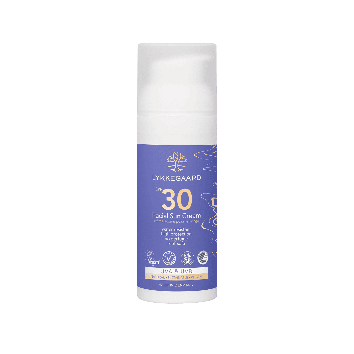 Lykkegaard SPF 30 Facial sun cream  - natuurlijke zonnebrandcrème voor optimale bescherming en hydratatie. Reef safe.