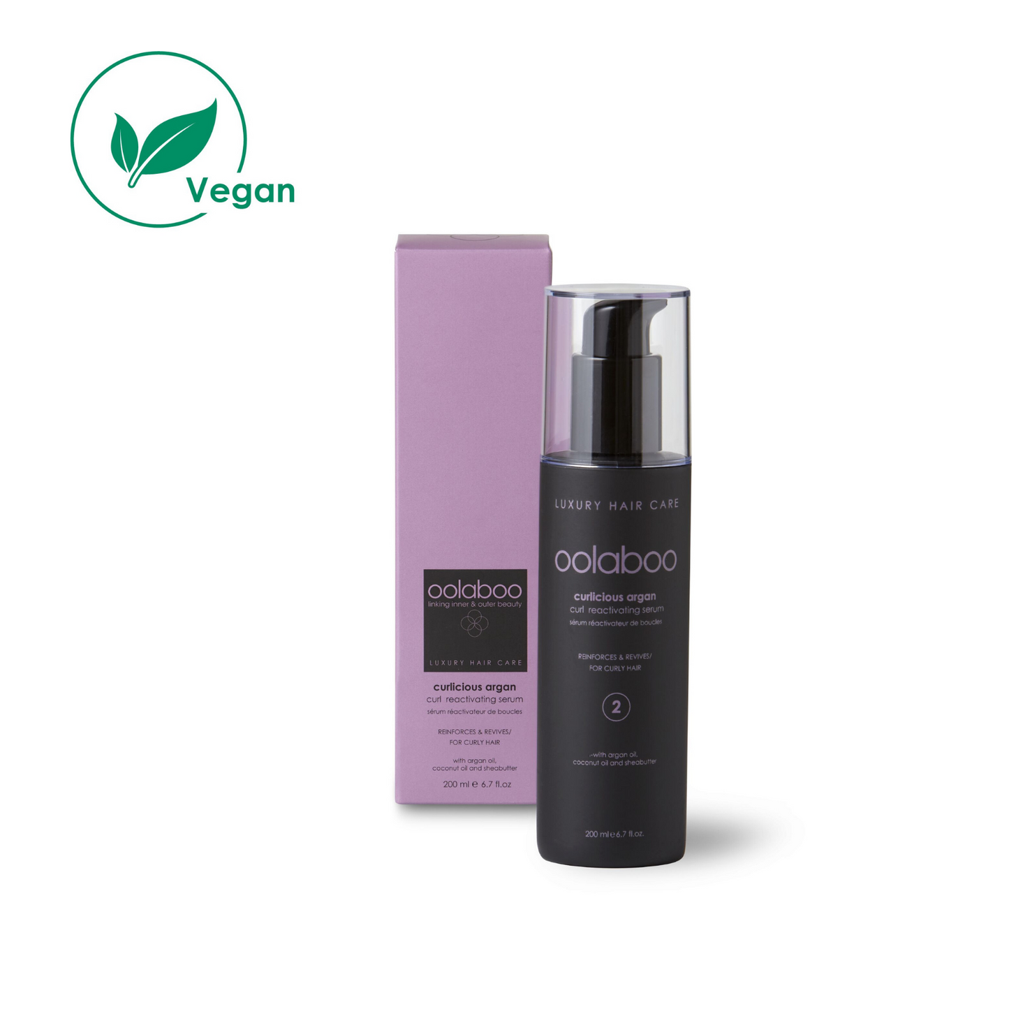 OOLABOO Curlicious Argan Serum detail - CG-proof met argan olie