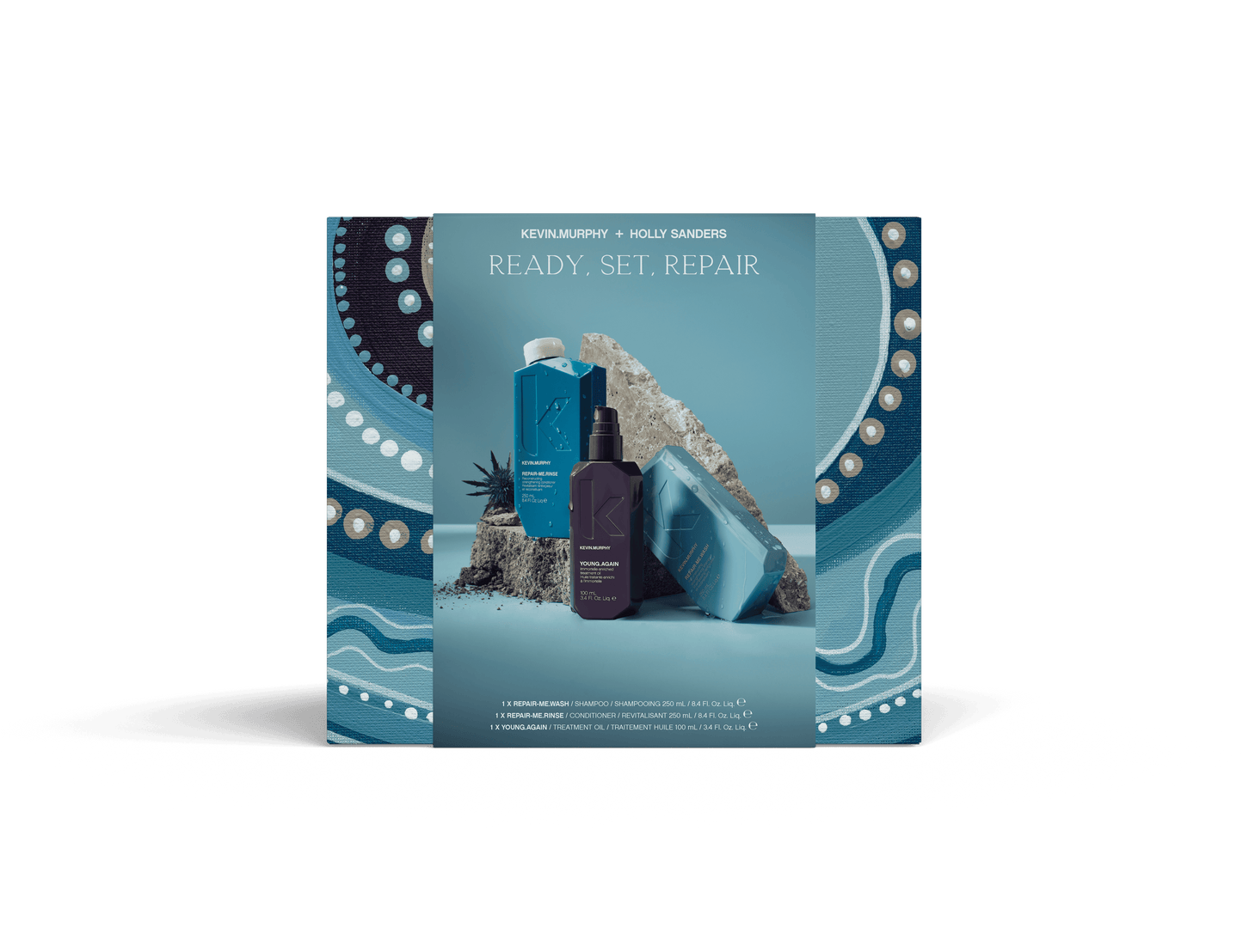 Kevin Murphy Ready, Set, Repair Cadeaubox met 3 producten - Repair Me Wash, Rinse en Young Again Oil voor beschadigd haar