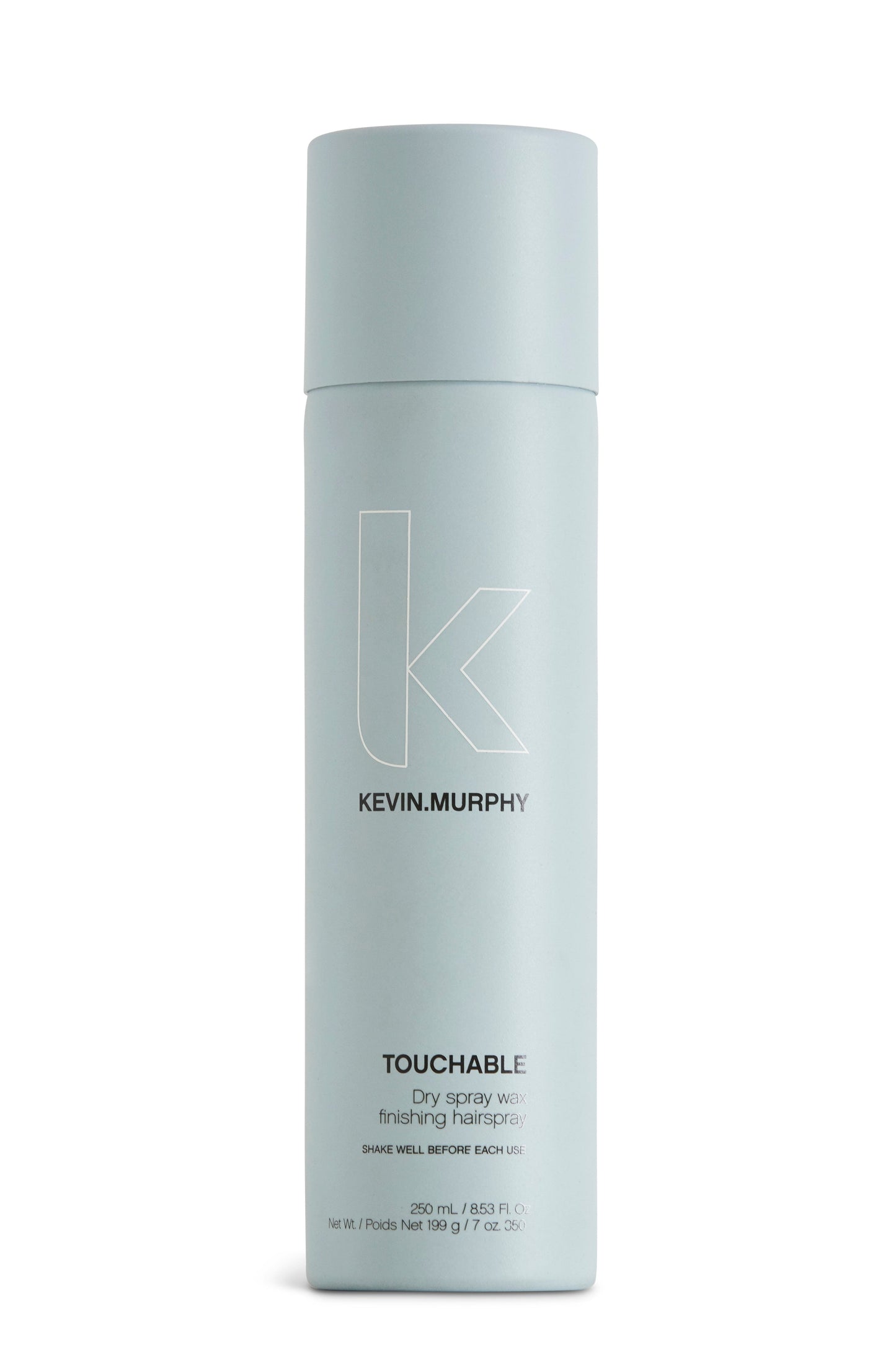 TOUCHABLE  is een gewichtloze afwerkingsspray die de textuur en de houvast behoudt. Met Hibiscusbloemenextract, Nariadistel, Zeevlavier en wortelzaadolie voor conditionering, bescherming en een satijnglans. 