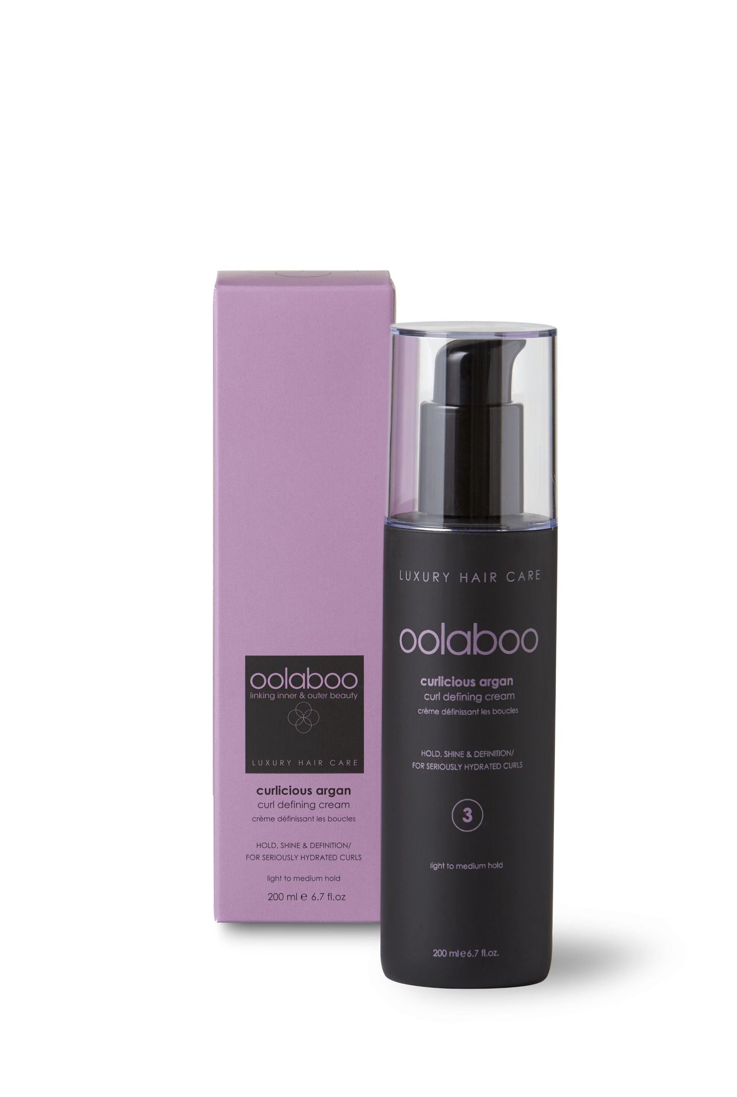 
                  
                    	OOLABOO Curlicious Argan Curl Defining Cream 200ml - krul definitie en anti-frizz
                  
                