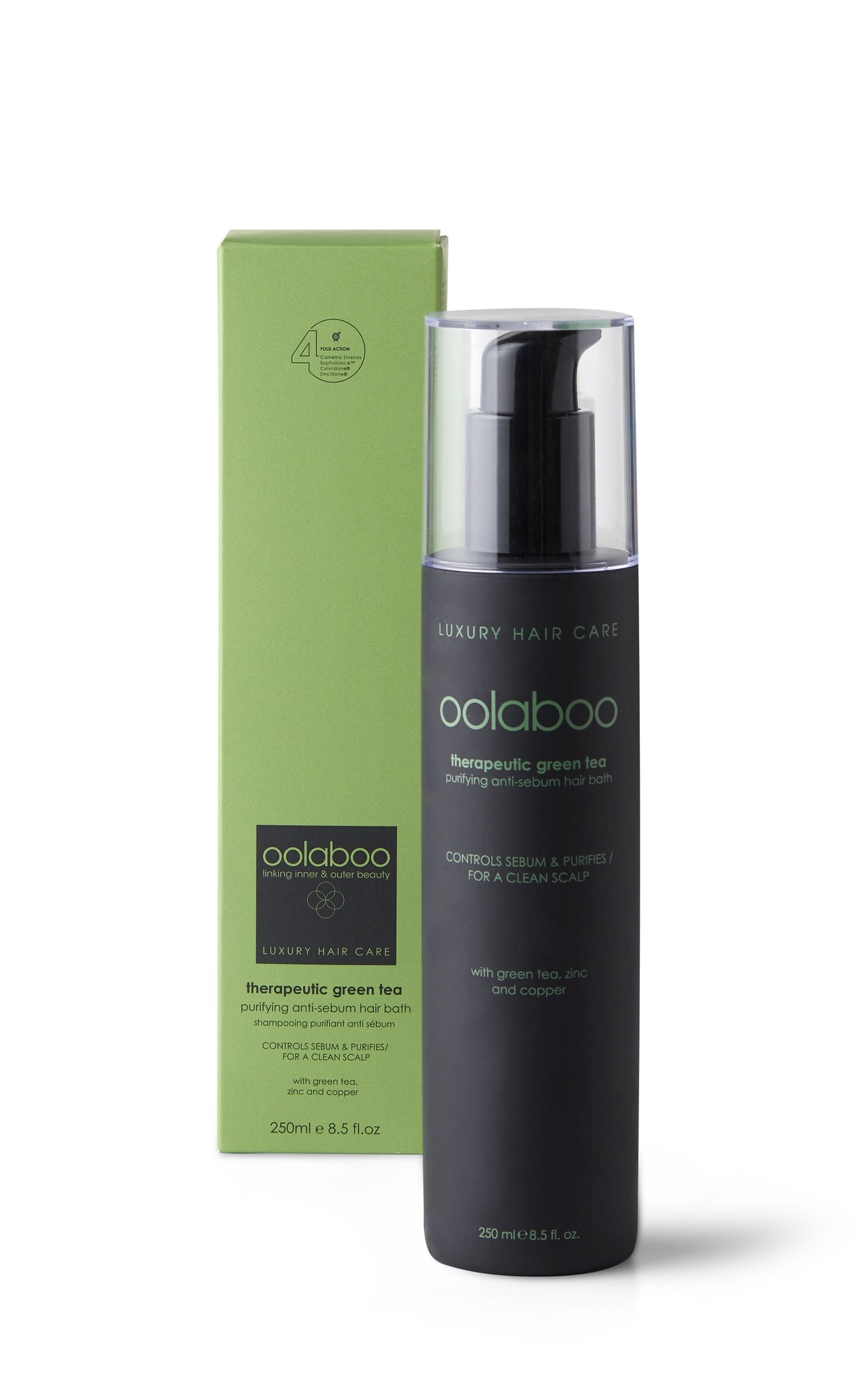 OOLABOO Therapeutic Green Tea Anti Sebum Shampoo 1000ml salon size - regulerende shampoo